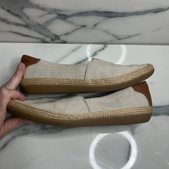 Clarks Women's Neutral Canvas Espadrille Danelly Sky Slip-On Comfort Shoes Sz 9 - Picture 6 of 8